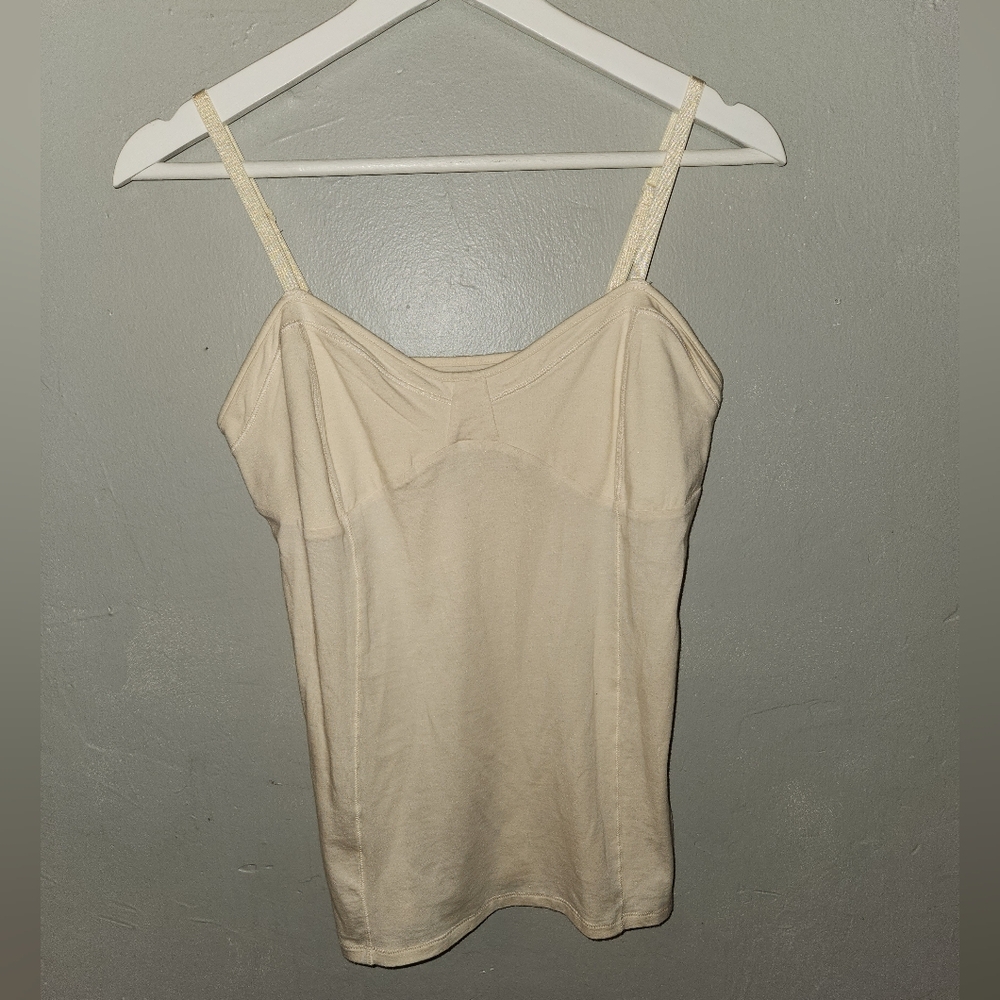 Vintage 1990s Y2k Ivory White Cotton Tank Top by Decree